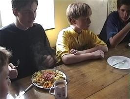 Meals together in the Common Room at Tyncornel youth hostel